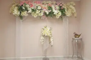 Flower arch and other decor